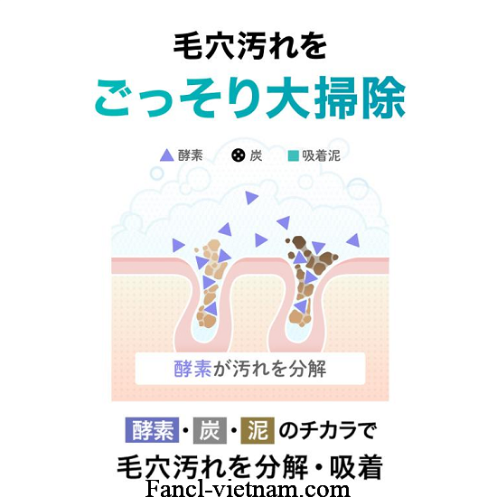 Bột rửa mặt than hoạt tính Fancl deep clear washing powder của Nhật 30 viên